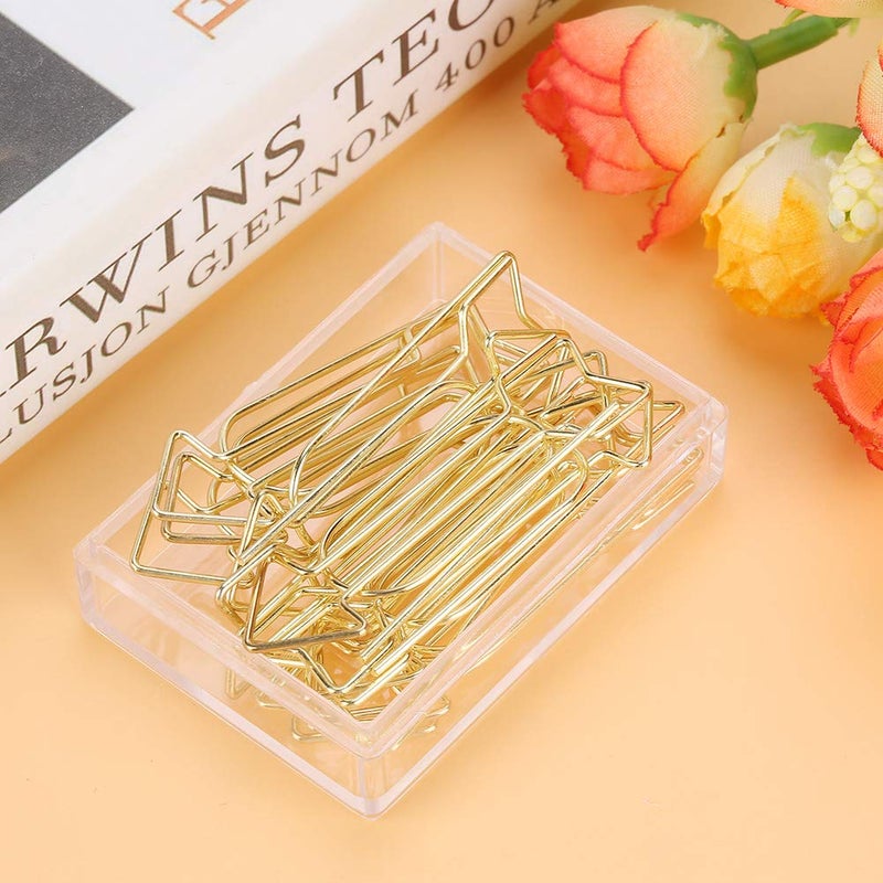 Hztyyier 12Pcs Gold Paper Clips Large Paperclips MetalClips School Office Supplies Document Organization - Image 2